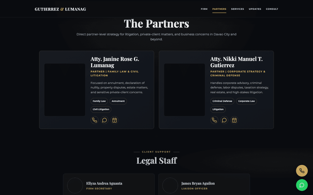Gutierrez and Lumanag partners section